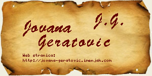 Jovana Geratović vizit kartica